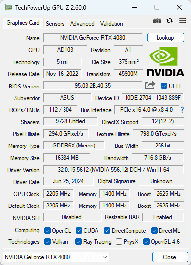 GPU-Z软件界面